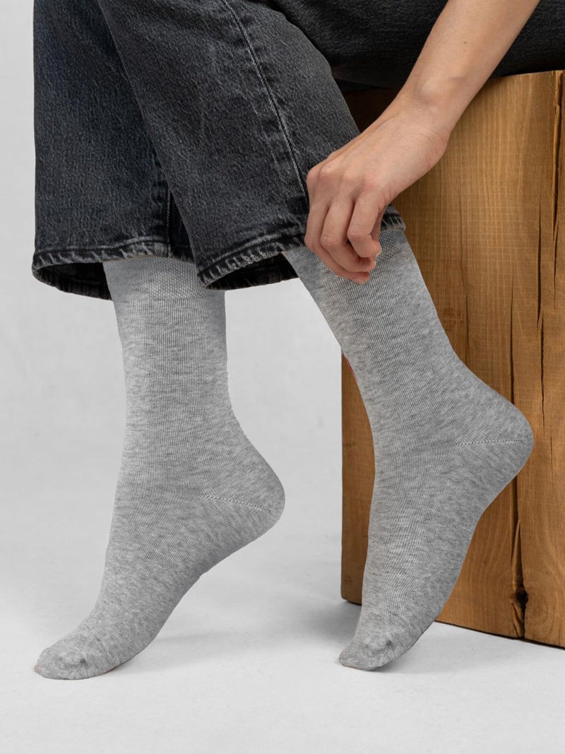 COTTON DAY Women's Soft Combed Cotton Dress Socks Seamless Toe (Lt.Gray 9-11) - Image 2