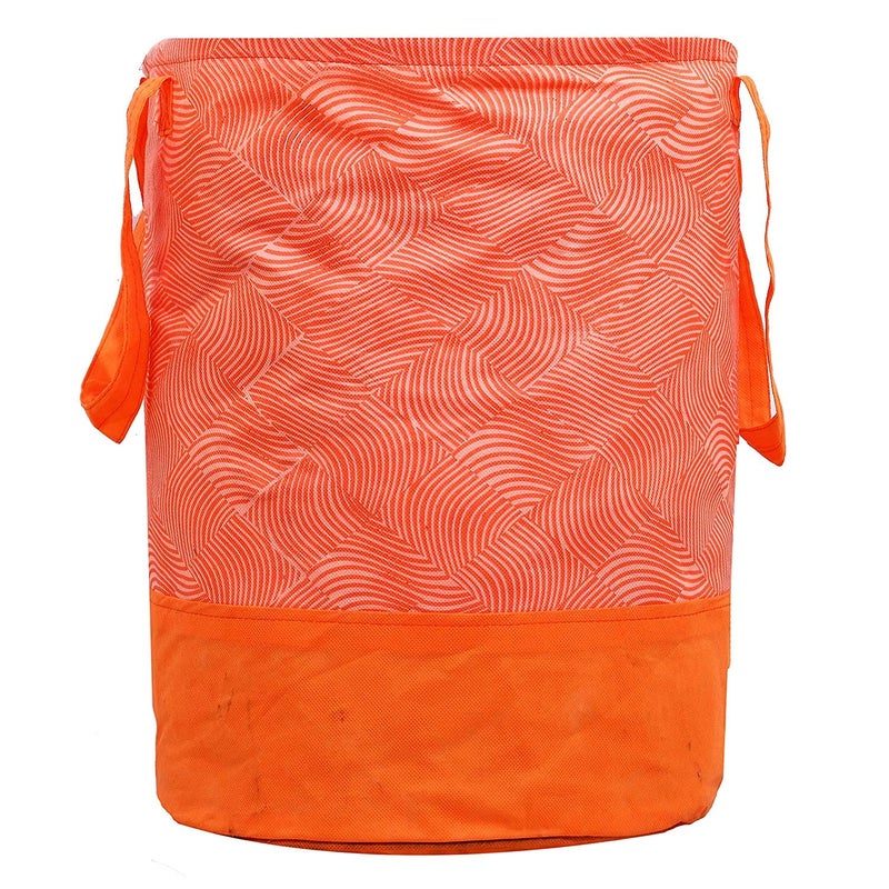 Kuber Industries Printed 2 Pieces Waterproof Canvas Laundry Bag Toy Storage Laundry Basket Organizer 45 L Pink Orange KUBMART2752 - Image 4