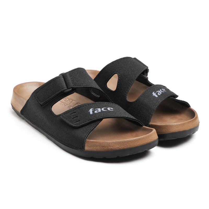 Face صنادل سوداء مع دعم للقوس للرجال - Image 3