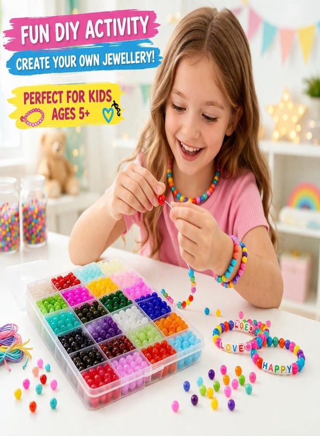 ambitieux DIY Bracelet Making Kit Beads Kit for Bracelet Making (500+ Pieces) Jewellery Kit with Charms & Tools, Bracelet Making Set, Toys for Girls 7-14 Years, Gift for Girls (24 Jelly kit) - Image 2