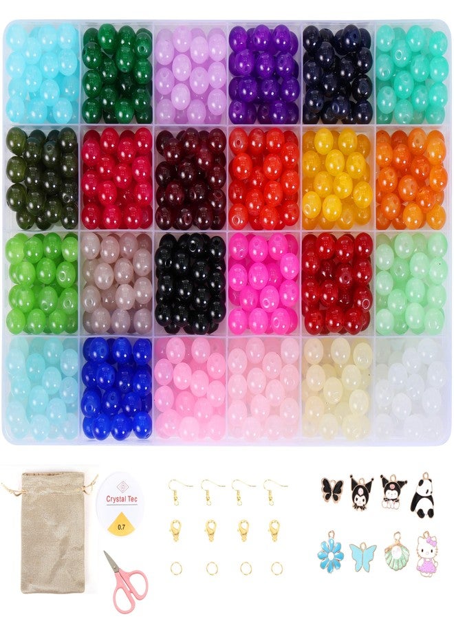 ambitieux DIY Bracelet Making Kit Beads Kit for Bracelet Making (500+ Pieces) Jewellery Kit with Charms & Tools, Bracelet Making Set, Toys for Girls 7-14 Years, Gift for Girls (24 Jelly kit) - Image 1