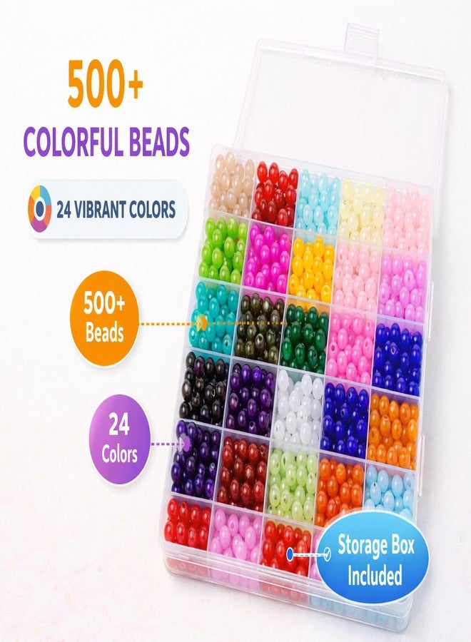 ambitieux DIY Bracelet Making Kit Beads Kit for Bracelet Making (500+ Pieces) Jewellery Kit with Charms & Tools, Bracelet Making Set, Toys for Girls 7-14 Years, Gift for Girls (24 Jelly kit) - Image 5