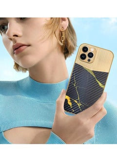 iPhone 12 Pro Max Luxury Gold Plated Case Hybrid Electroplated Frame Back Cover with Carbon Fiber Texture Marble Pattern Black/Gold - pzsku/Z8D08330BFFB71709AEE9Z/45/_/1656418008/b5169e6d-31a6-45bb-b385-e510d4429049