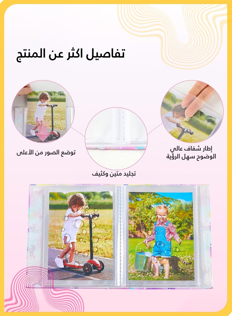 She&Little Baby Photo Album Mini Slide-In Photo Album Holds 100 Photos, Portable Small Family Memory Book for Baby Boy, Travel and Birthday Gift（Blue）  - Image 2