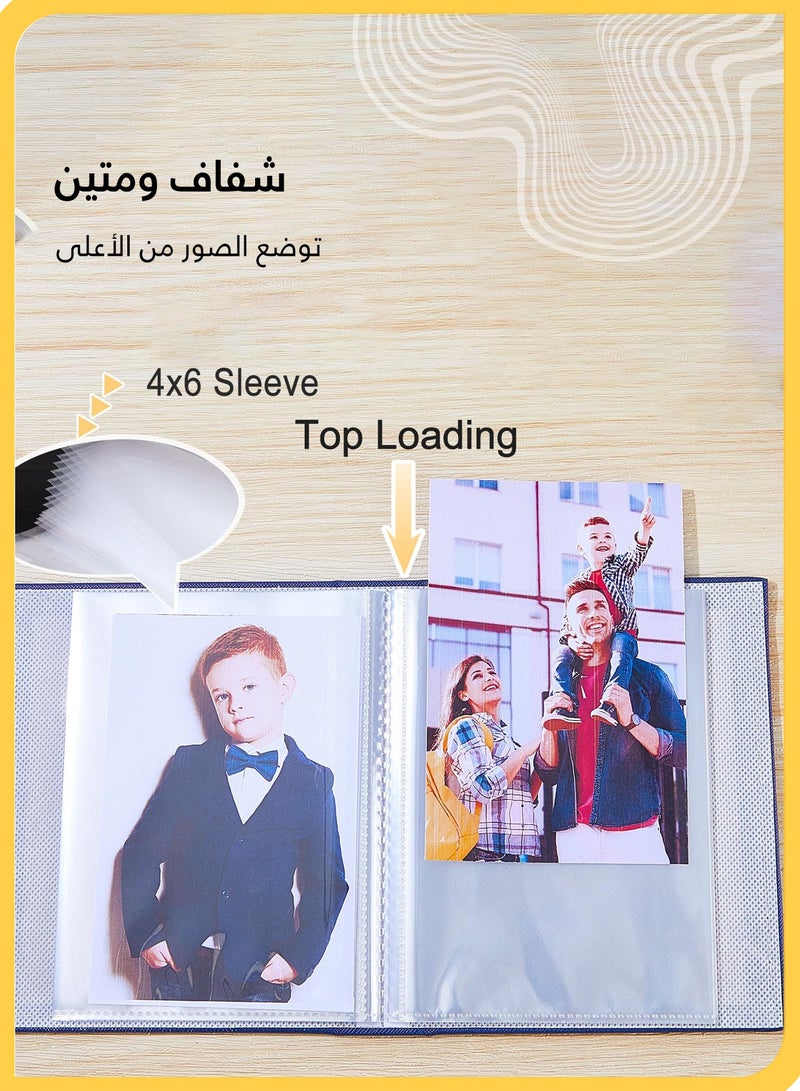 She&Little Baby Photo Album Mini Slide-In Photo Album Holds 100 Photos, Portable Small Family Memory Book for Baby Boy, Travel and Birthday Gift（Blue）  - Image 5