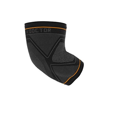 Shock Doctor Compression Knit Elbow Sleeve with Gel Support, Black/Grey, Adult-Medium - Image 1