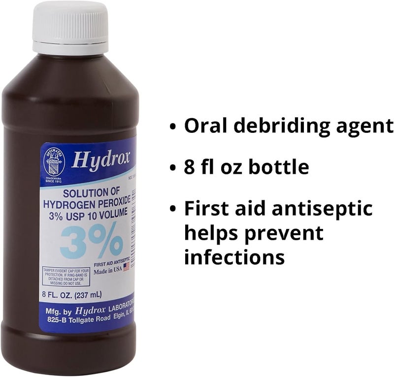 McKesson Hydrogen Peroxide 3 8 oz Pack of 1 Topical Solution USP First Aid Antiseptic Oral Debriding Agent - Image 4