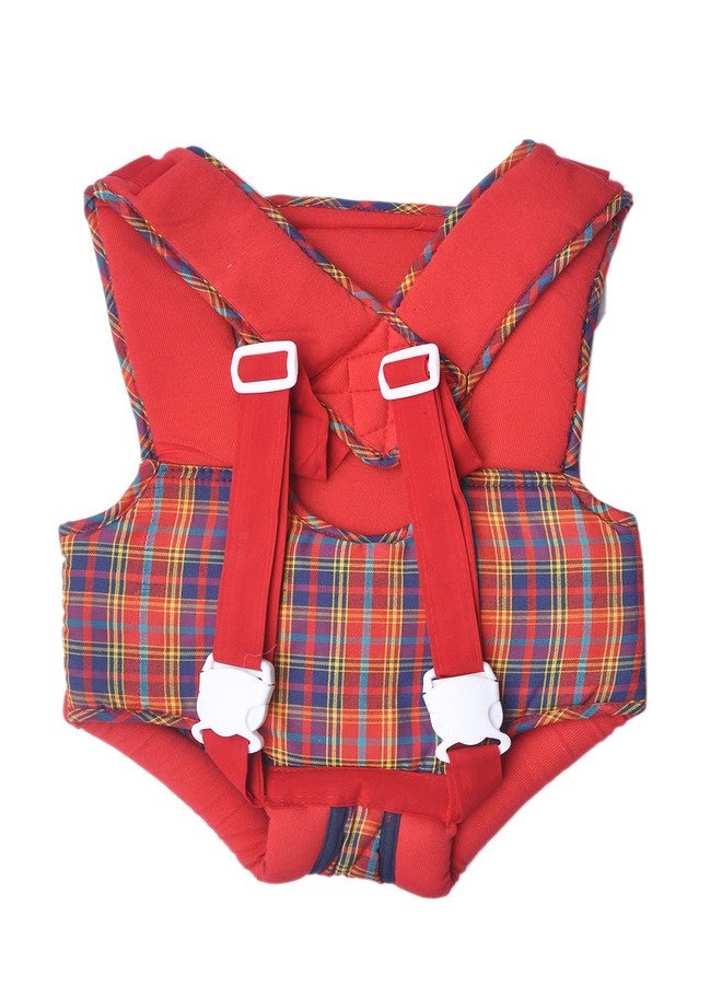 Good Luck-Adjustable Hands-with 4-in-1 Baby Carrier Bag,Carry Bag,Kangaroo Bag, Front Carry Bag with Comfortable Head Support & Buckle Straps (Carry Bag Red Check) - Image 2