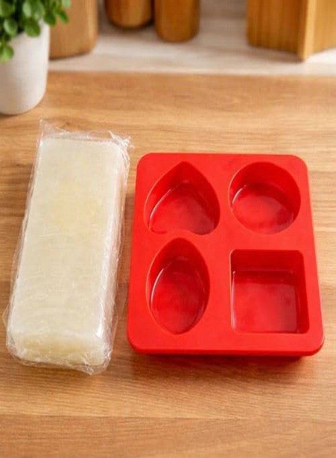 Glycerin Soap Base 500GM with Siliconne Soap Mould Mate | Smooth Melt Pour Base Combo (500GM)