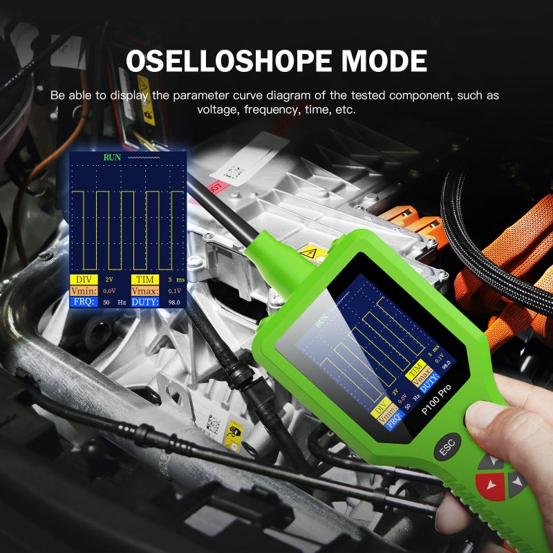 P100 Pro 9-30V Car Circuit Tester Automotive Circuit Diagnostic Tester 12V 24V Circuit Probe Kit Multimeter Digital Oscilloscope Parts Activation/0-5V Adjustable Power Supply/Multiple - Image 2