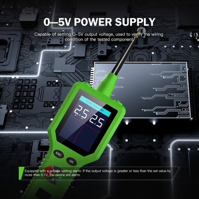 P100 Pro 9-30V Car Circuit Tester Automotive Circuit Diagnostic Tester 12V 24V Circuit Probe Kit Multimeter Digital Oscilloscope Parts Activation/0-5V Adjustable Power Supply/Multiple - Image 4