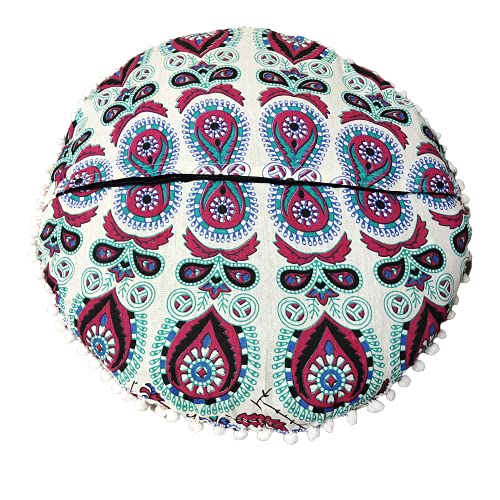 My Dream Carts My Dream Carts 22 Inch Floor Pillows Cover Only  Cushion Covers Seating Seat Throw Round Meditation Pillowcase Hippie Decor Ottoman Boho Mandala Yoga Pouf Cases (22  Pillow Cover  Without Filler) - Image 5