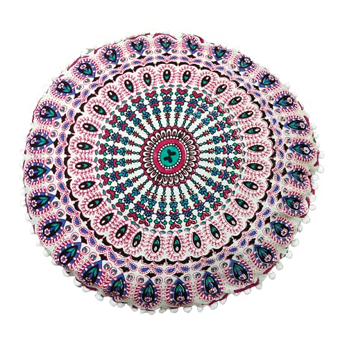 My Dream Carts My Dream Carts 22 Inch Floor Pillows Cover Only  Cushion Covers Seating Seat Throw Round Meditation Pillowcase Hippie Decor Ottoman Boho Mandala Yoga Pouf Cases (22  Pillow Cover  Without Filler) - Image 1