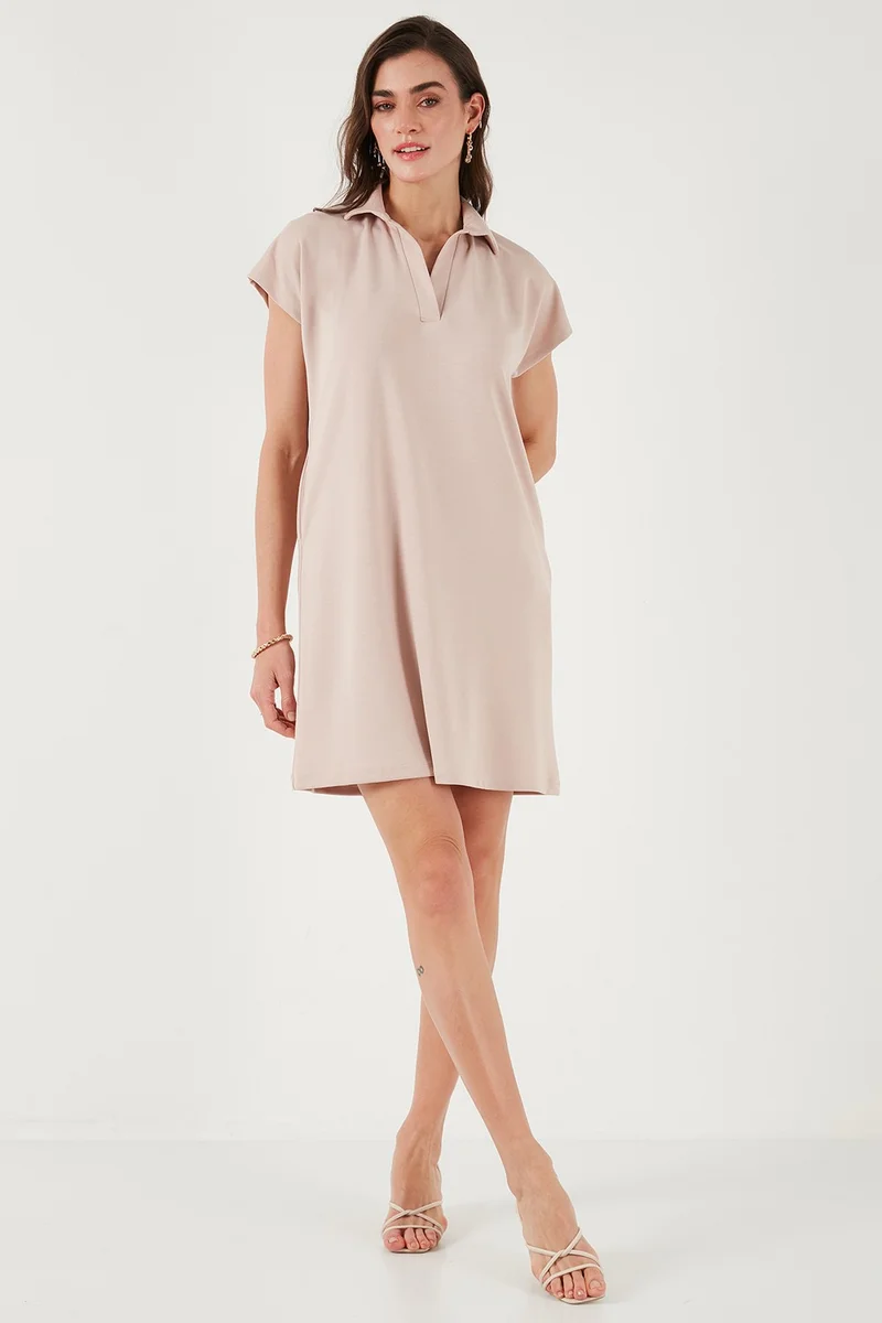 ليلا Regular Fit Polo Neck Mini Dress Women's Dress 5866153