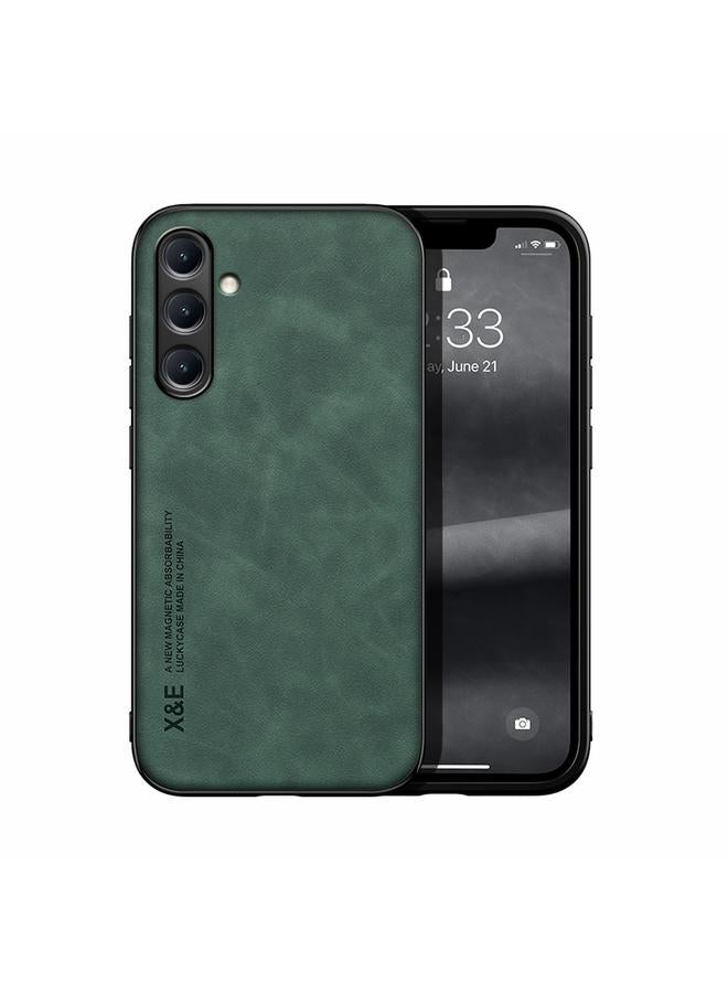 S-TOP Case For Samsung Galaxy M35 Skin Feel Magnetic Leather Back Phone Case - Image 1