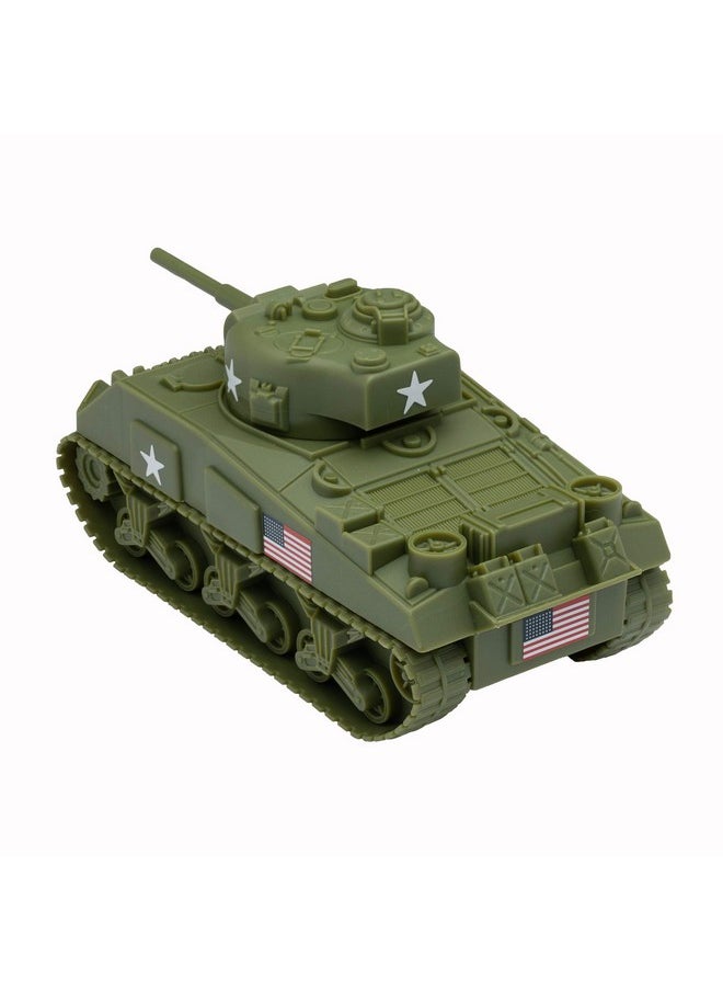 BMC Toys BMC WW2 Sherman M4 Tank - OD Green 1:32 Military Vehicle for Plastic Army Men  - Image 4