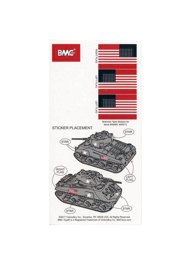 BMC Toys BMC WW2 Sherman M4 Tank - OD Green 1:32 Military Vehicle for Plastic Army Men  - Image 5