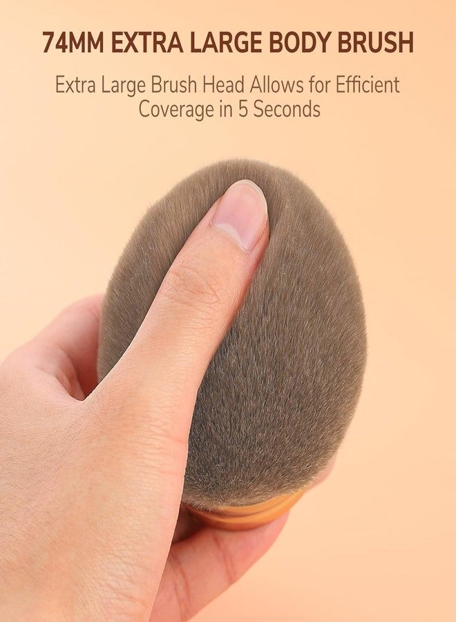 KINGMAS Extra Large Body Makeup Brush for Self Tanner, Self Tan Back Applicator, 66mm Wide-headed Kabuki Brush for Bronzers Blend Self Tanning Applicator, Oval Face Leg Makeup Brush (Rose-Gold) - Image 4