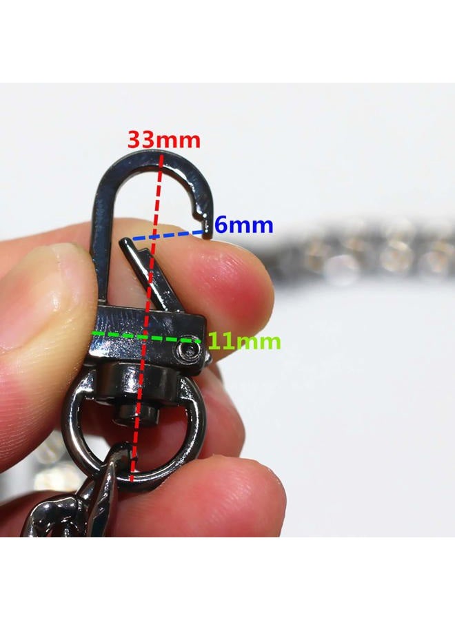 Model Worker DIY Iron Flat Chain Strap Handbag Chains Purse Chain Straps Shoulder Cross Body Replacement Straps with Metal Buckles (31.5", Gun-Black) - Image 4