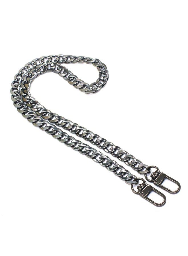 Model Worker DIY Iron Flat Chain Strap Handbag Chains Purse Chain Straps Shoulder Cross Body Replacement Straps with Metal Buckles (31.5", Gun-Black) - Image 1