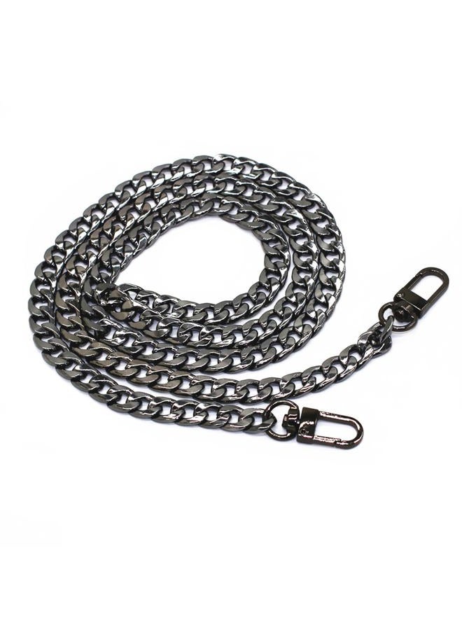 Model Worker DIY Iron Flat Chain Strap Handbag Chains Purse Chain Straps Shoulder Cross Body Replacement Straps with Metal Buckles (31.5", Gun-Black) - Image 2