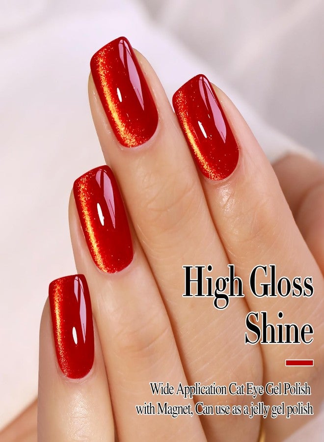 دابل ريذم طلاء جل عيون القطة مزدوج الإيقاع مع مغناطيس 15 مل، زجاج جليدي، لامع، شفاف، لون شفاف، قابل للغسل في الصالون، مغناطيسي في المنزل (أحمر دموي - MC1145) - Image 3