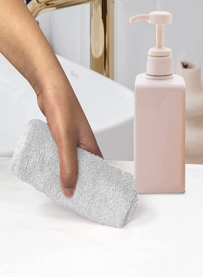 HEELIUM Bamboo Face Towel | Ultra Absorbent & Odour-Free | 3X Softer Than Cotton Towels | 30 x 30 cm - 600 GSM | Pack of 3 - Light Grey, Iris, Peach - Image 5