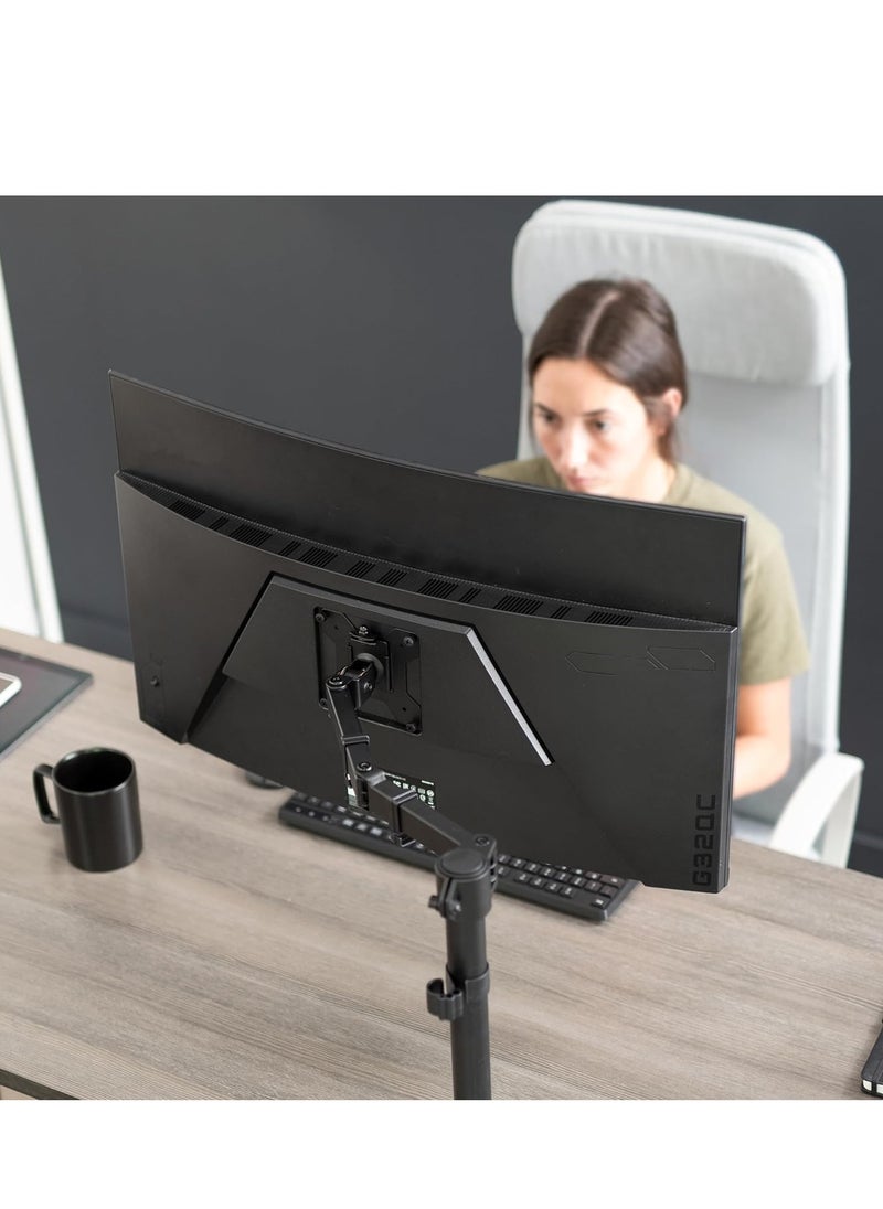 XICEN - Single Monitor Arm Mount, Desk Mounted Stand, Holds Screens 13 to 38 inch, Full Motion Height Adjustable Stand with C-Clamp and Grommet Base, VESA 75x75mm or 100x100mm - Image 1