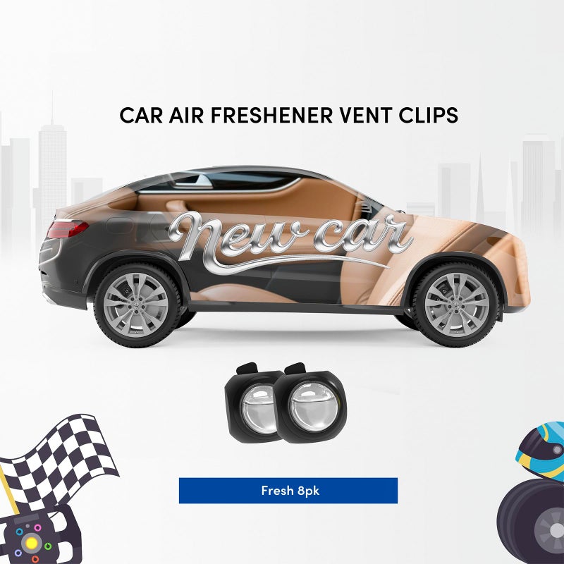 DRIVEJOY Car Air Freshener Vent Clips, 8 Pack, Provides Long-Lasting Scent, Up to 240 Days, Odor Eliminator (New Car Scent) - Image 4