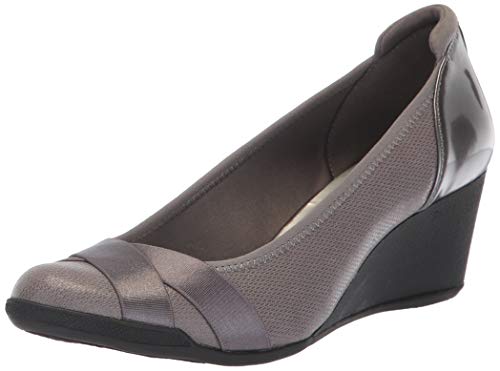 Anne Klein womens Timeout Wedge Heel Pump, Pewter, 7 US - Image 5