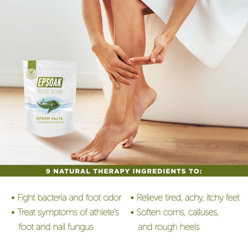 Epsoak Tea Tree Oil Foot Soak with Epsoak Epsom Salt - 2 Pound Value Bag - Made in The USA - Image 3