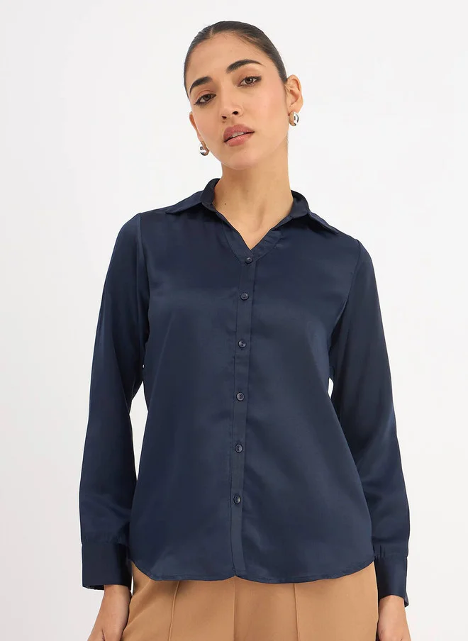 Salt Attire SALT ATTIRE Women Opaque Solid Party Shirt