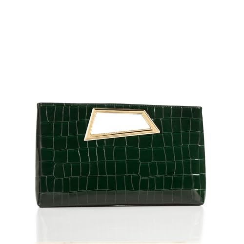 Coucoland Clutch Purse for Women Evening Bags PU Leather Glitter Fashion Purse Handbag for Wedding Party Daily Green