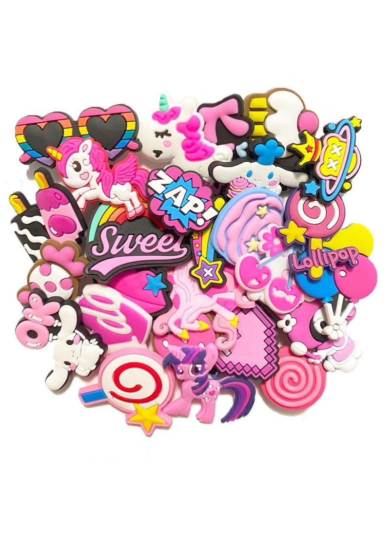 Excefore Shoe Decoration Charms Jibbitz Charms Croc Accessories PVC Shoe Charms 30 Pcs  - Image 1