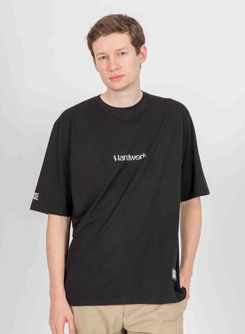 KA-1 KA-1 HARD WORK T-SHIRT BLACK  - Image 1