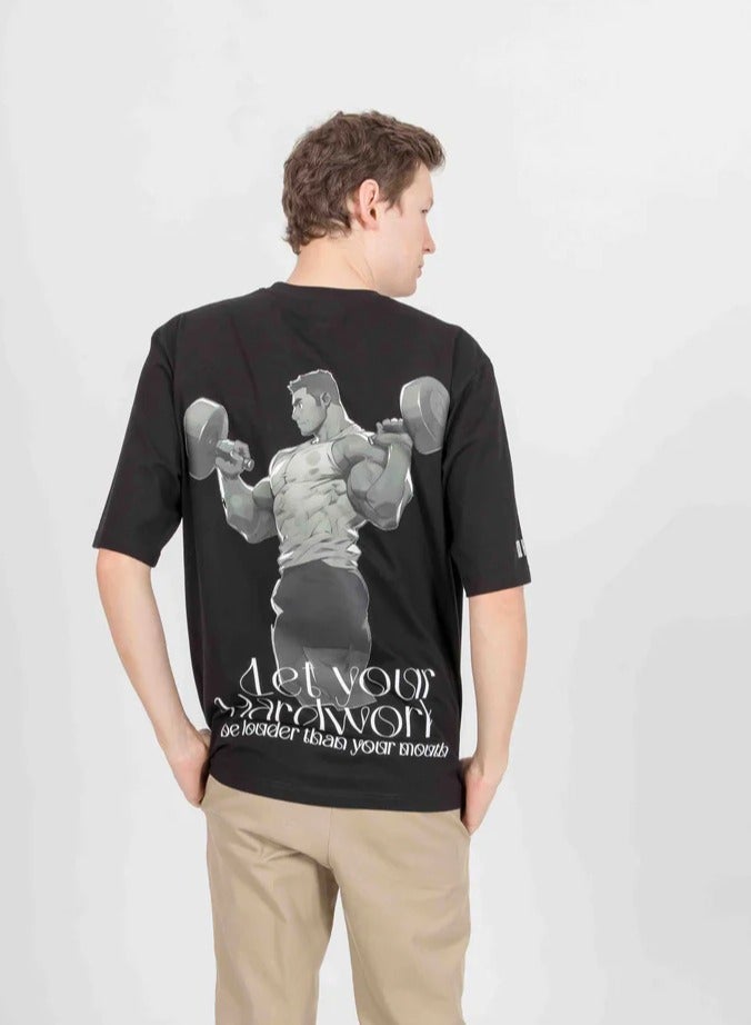 KA-1 KA-1 HARD WORK T-SHIRT BLACK  - Image 3