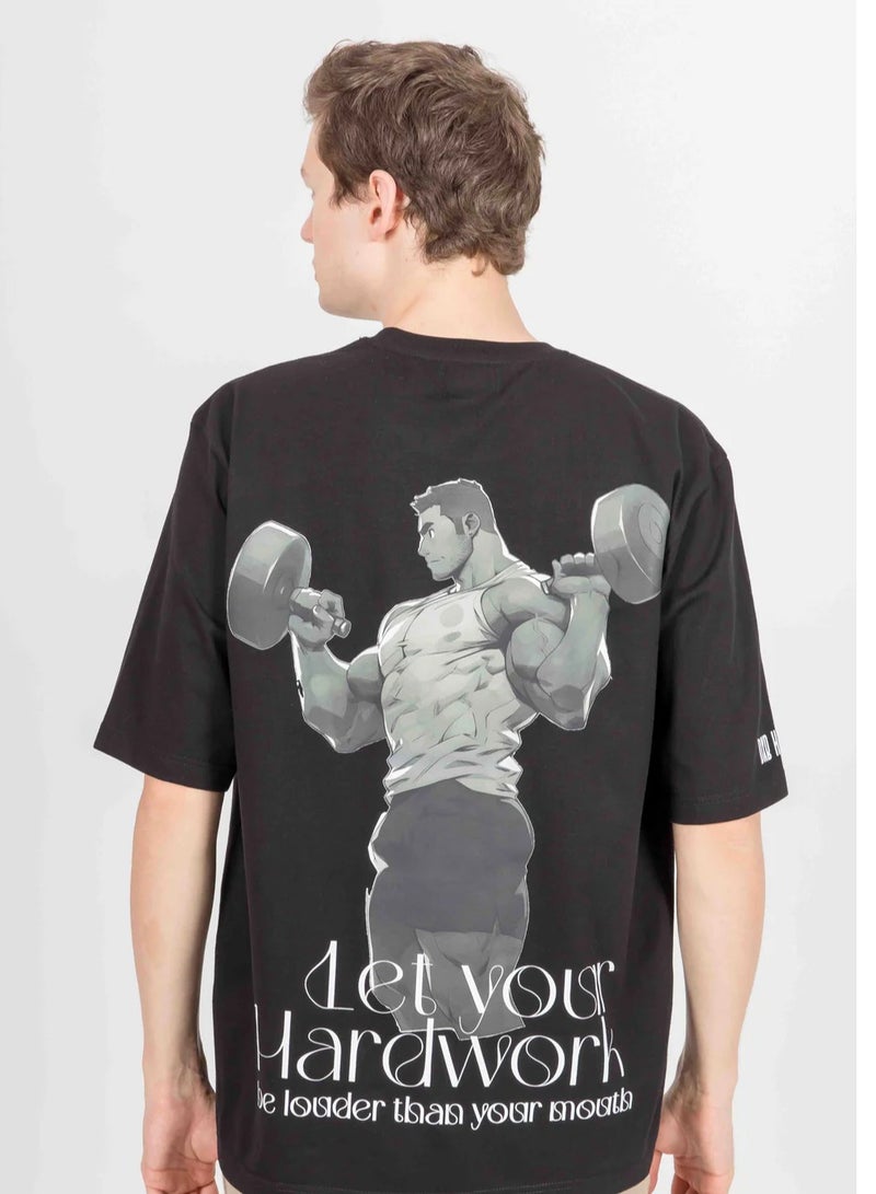 KA-1 KA-1 HARD WORK T-SHIRT BLACK  - Image 2
