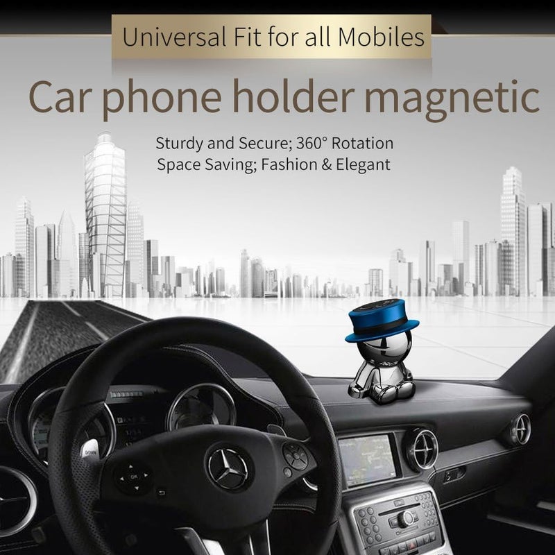 Aokway Magnetic Car Phone Holder Mount with Blue Hat Design - Image 3