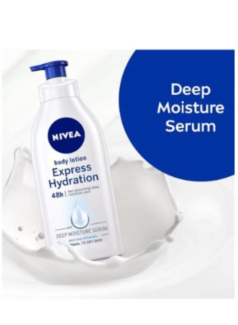 Nivea Body Lotion Moisturizer for Normal & Dry Skin, 48h Moisture Care, Express Hydration Sea Minerals, 625ml - Image 4