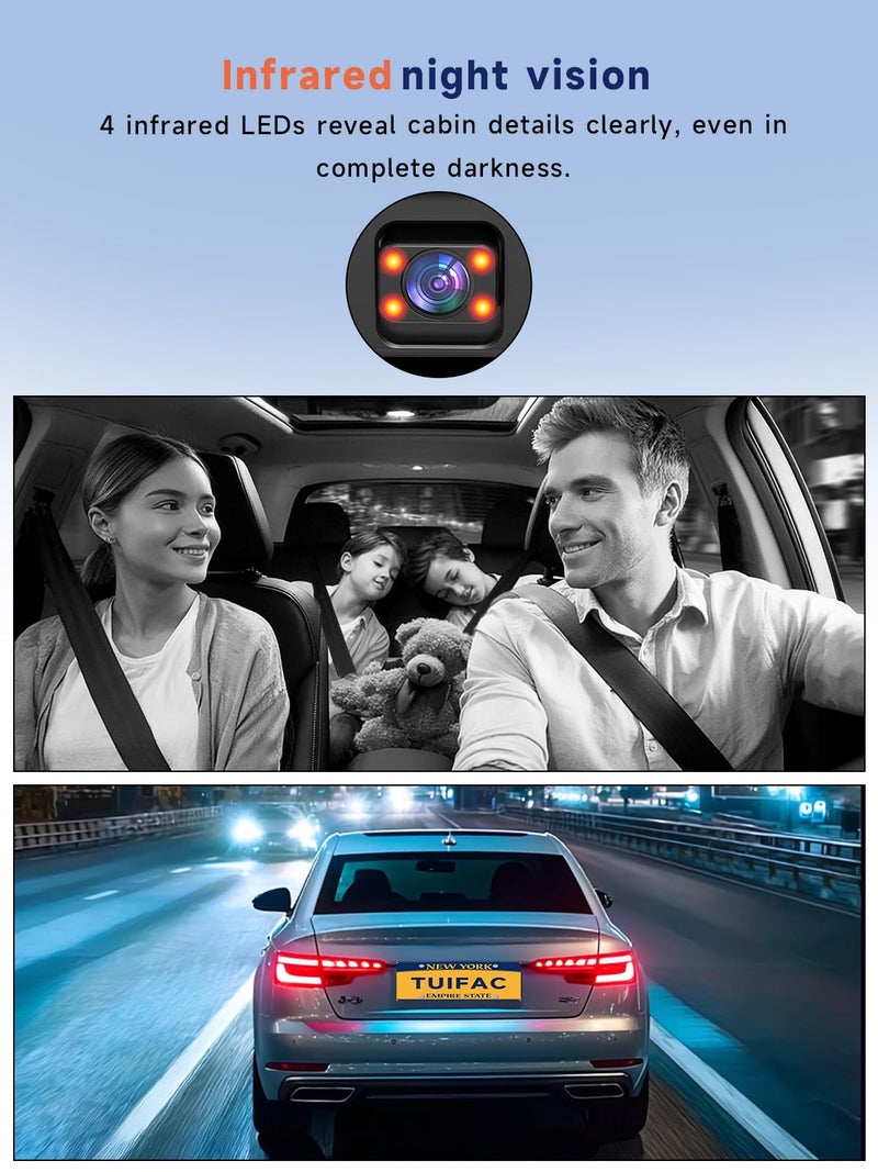 Veement Dash Cam Front and Inside 2.5K+1080P Mini Camera for Cars With 32GB Card - Image 4