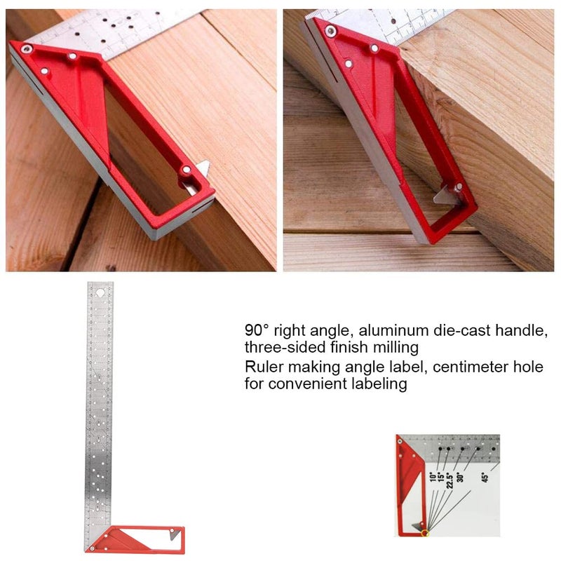 40CM Stainless Steel Square Ruler 45 90 Degree Multi Angle Marking Tool For Woodworking DIY - Image 5