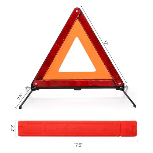 Fasmov 3 Pack Triangle Warning Frame Triangle Emergency Warning Triangle Reflector Safety Triangle Kit, Emergency Triangle for Vehicles, Car Road Reflective Kit - Image 2