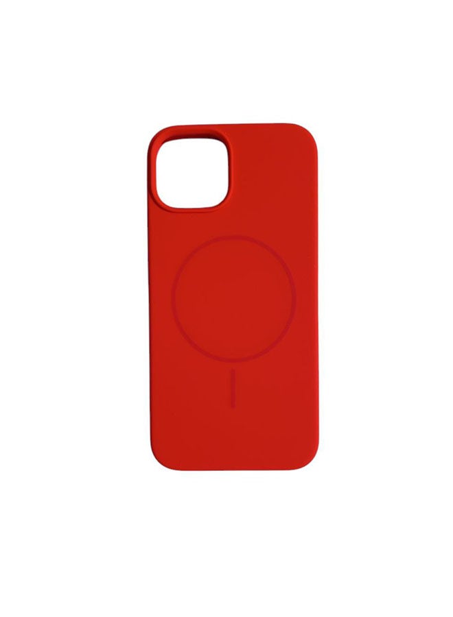 جراب سيليكون متوافق مع آيفون 13 | 14، بتصميم نحيف، مغناطيسي، مع بطانة من الألياف الدقيقة، قبضة ناعمة من السيليكون و مقاوم للخدش متوافق مع آيفون 13/14 - برتقالي غامق - Image 2