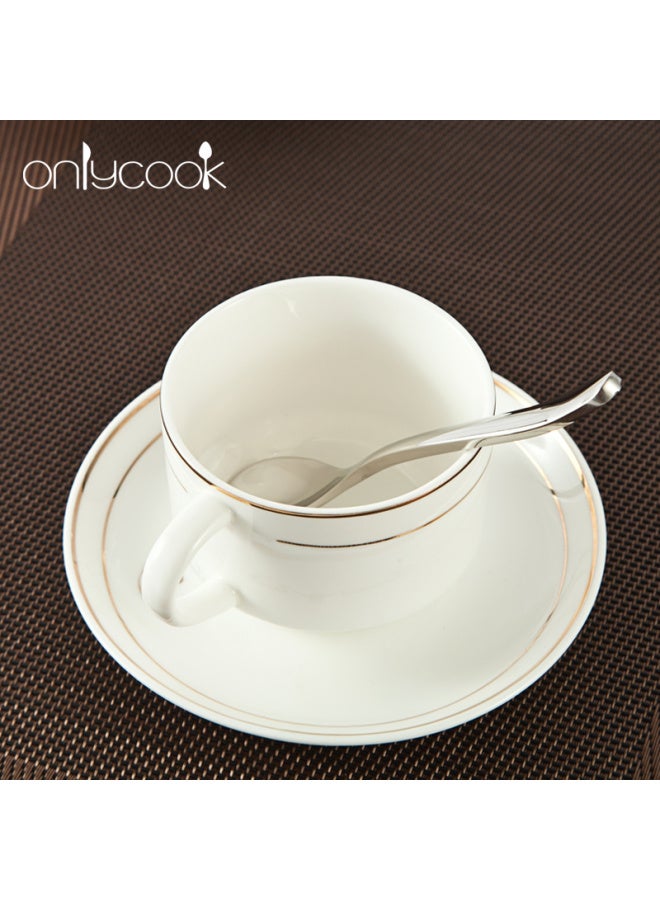 Onlycook Coffee Spoon, Dessert Spoon, Mixing Spoon, Baby Spoon, Feeding Spoon, Short-handled Thickened Solid Ice Cream Spoon - Image 3