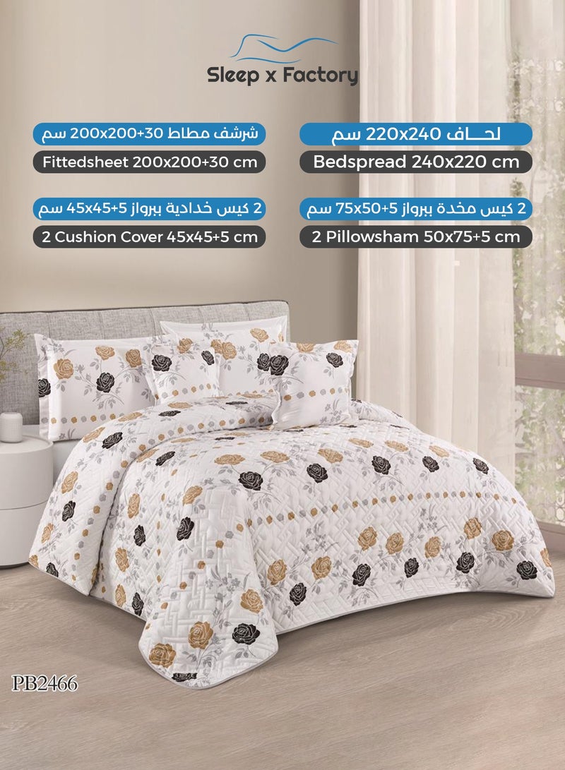 Sleep x Factory 6-Piece Double Compressed Comforter Set – Soft Microfiber Fabric – Elegant Design