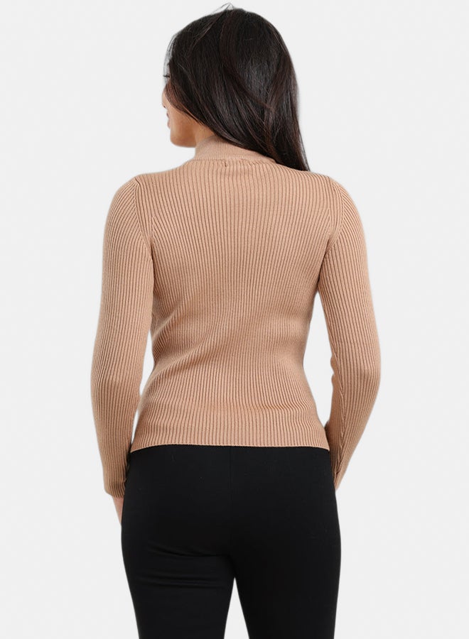 Carina Ribbed High Neck Pullover - Image 3