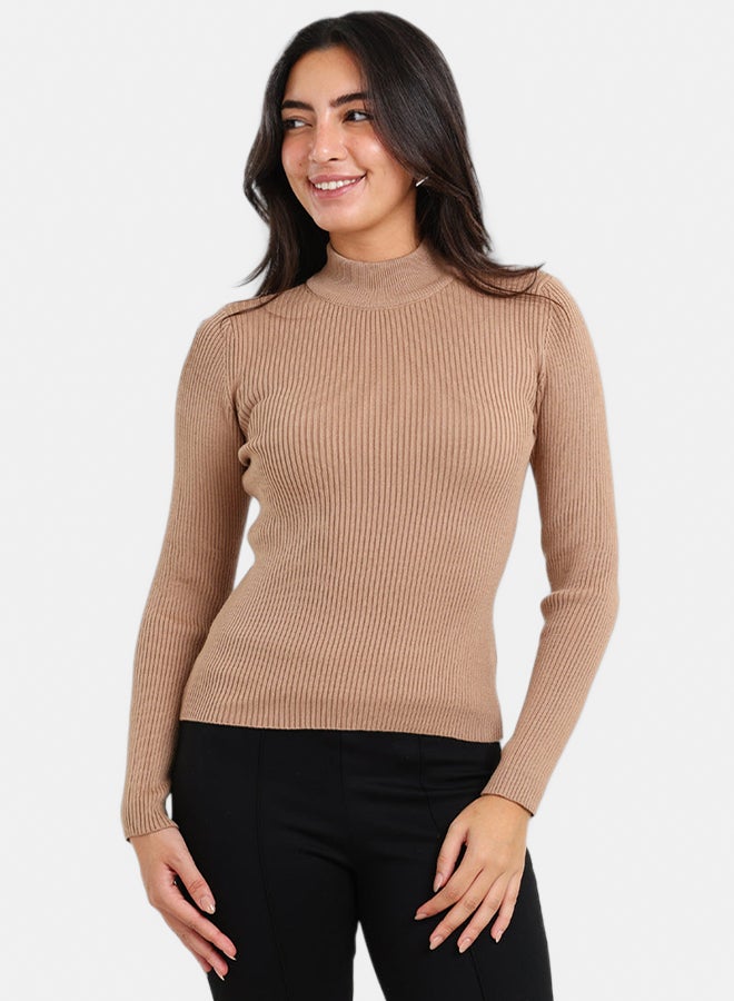 Carina Ribbed High Neck Pullover - Image 1