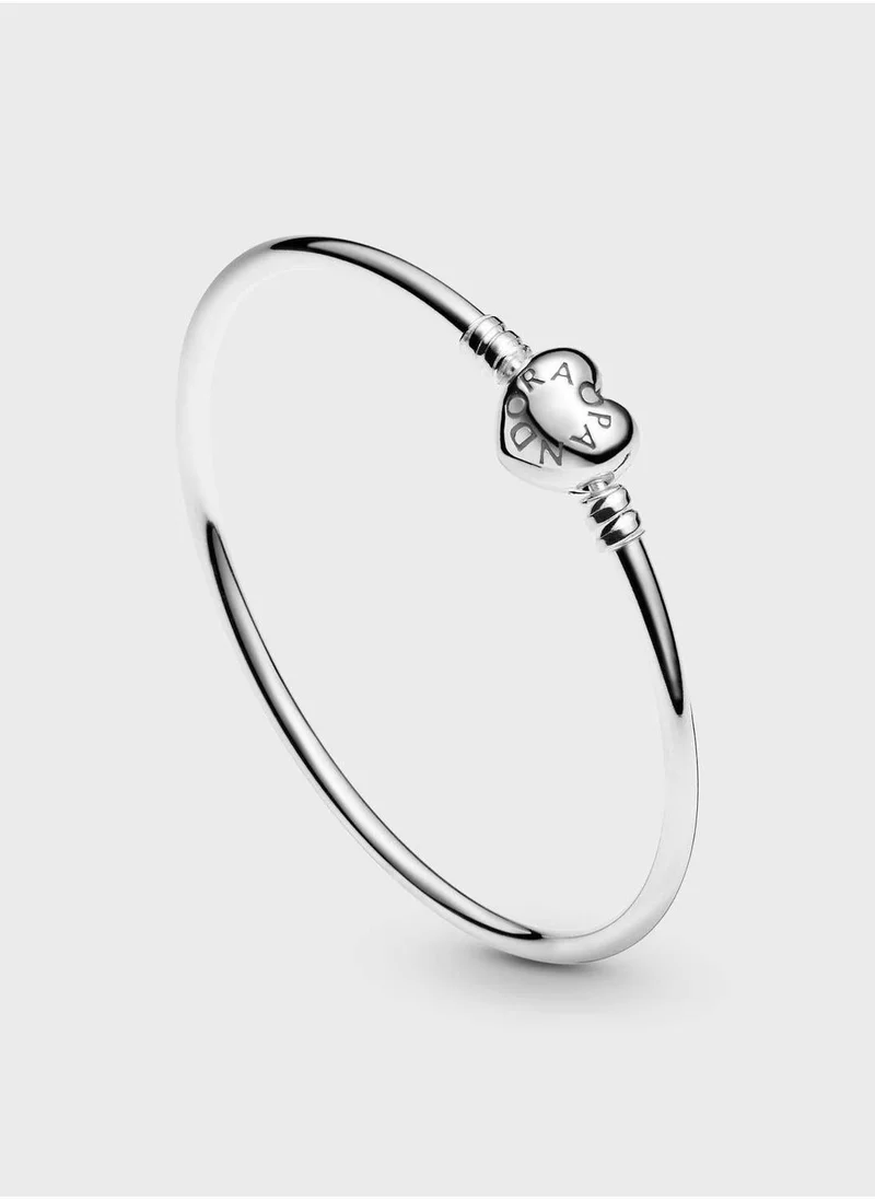 Pandora  Pandora Moments Heart Clasp Bangle for Women | Best Price UAE