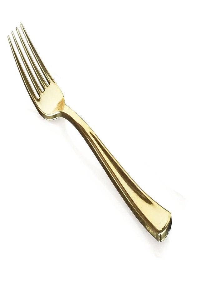 OCCASIONS FINEST PLASTIC TABLEWARE " OCCASIONS " 480 pieces Disposable Heavyweight Plastic Silverware (120 knives, 120 spoons, 240 forks, Gold Coated) - Image 3