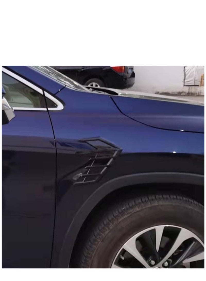 KASTWAVE Universal 2pcs Car Fender Side Vents Decor Air Flow Intake Hole Grille Spoiler DIY Style Car Air Flow Intake Vent Hood Cover (Black) - Image 4